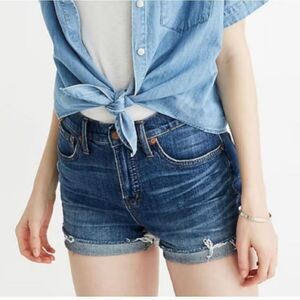 Madewell high rise denim jean shorts w rolled cuff size 26!